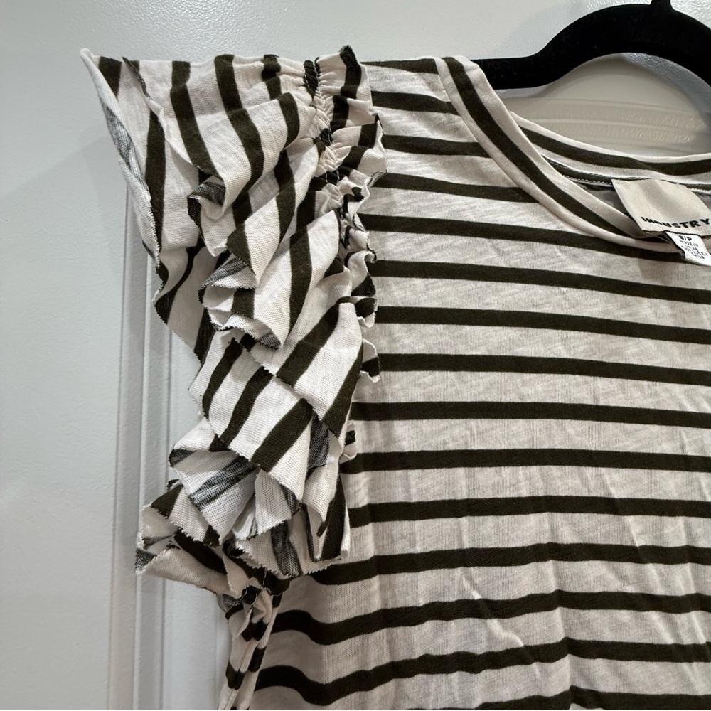 INDUSTRY Striped Ruffle Sleeve Top - Picture 3 of 7
